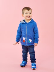 JoJo Maman Bébé Cobalt Peppa Pig Appliqué Reversible Hoodie - Image 1 of 10