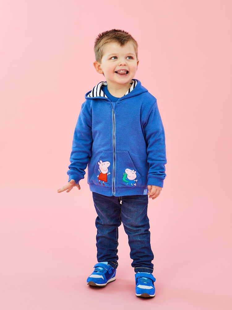 JoJo Maman Bébé Cobalt Peppa Pig Appliqué Reversible Hoodie - Image 1 of 10