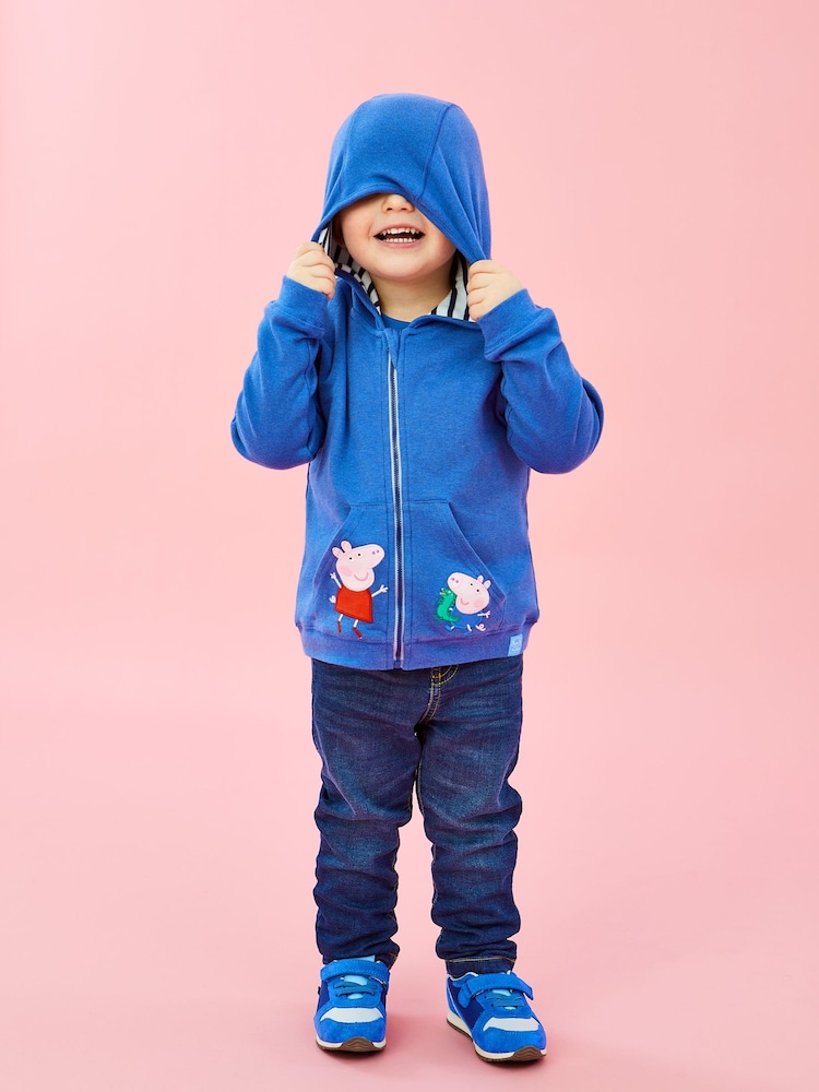 JoJo Maman Bébé Cobalt Peppa Pig Appliqué Reversible Hoodie - Image 2 of 10