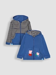 JoJo Maman Bébé Cobalt Peppa Pig Appliqué Reversible Hoodie - Image 3 of 10