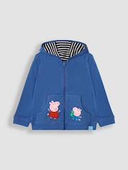 JoJo Maman Bébé Cobalt Peppa Pig Appliqué Reversible Hoodie - Image 5 of 10