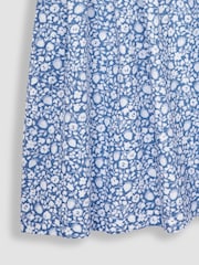 JoJo Maman Bébé Blue Strawberry Ditsy Floral Puff Sleeve Jersey Dress - Image 4 of 4
