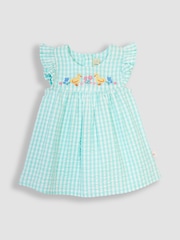 JoJo Maman Bébé Duck Egg 2-Piece Duck Embroidered Baby Dress & Hat Set - Image 4 of 6