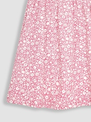 JoJo Maman Bébé Coral Nautical Ditsy Floral Ruffle Sleeve Jersey Dress - Image 4 of 4