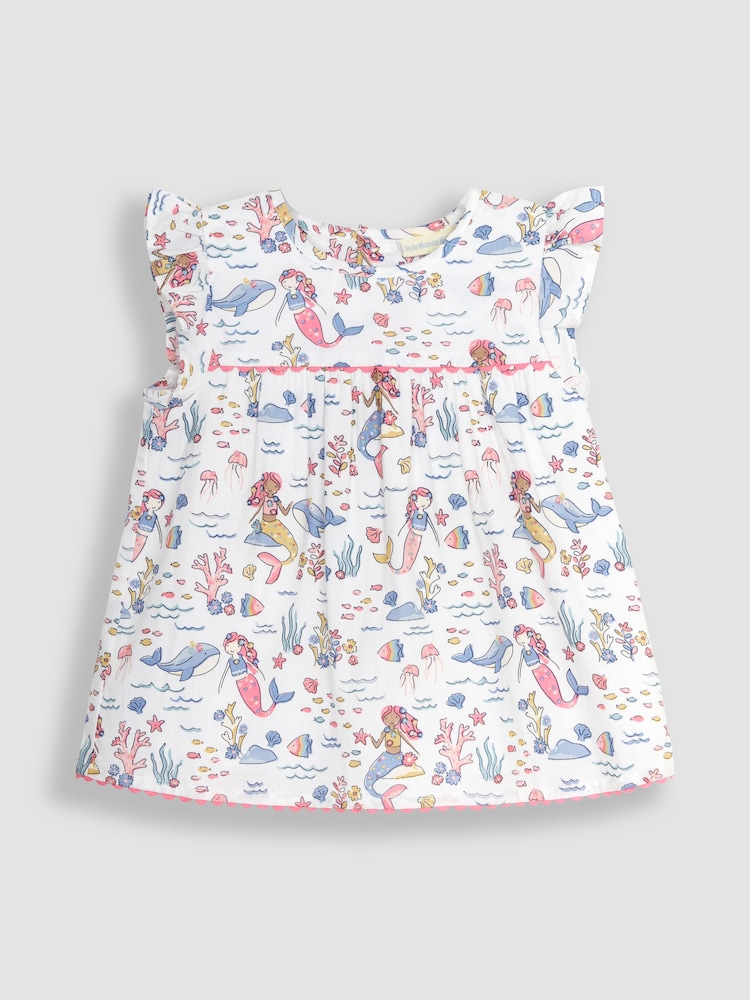 JoJo Maman Bébé Blue Mermaid & Friends Pretty Blouse - Image 1 of 3