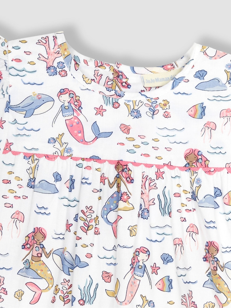 JoJo Maman Bébé Blue Mermaid & Friends Pretty Blouse - Image 2 of 3