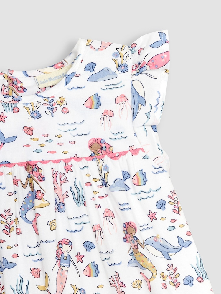 JoJo Maman Bébé Blue Mermaid & Friends Pretty Blouse - Image 3 of 3