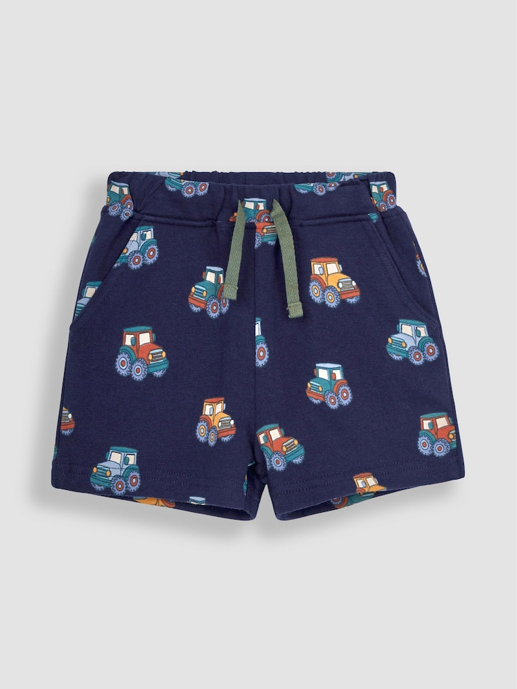 JoJo Maman Bébé Navy Blue Tractor 2-Pack Printed Shorts - Image 1 of 4 JoJo Maman Bébé Navy Blue Tractor 2-Pack Printed Shorts - Image 1 of 4