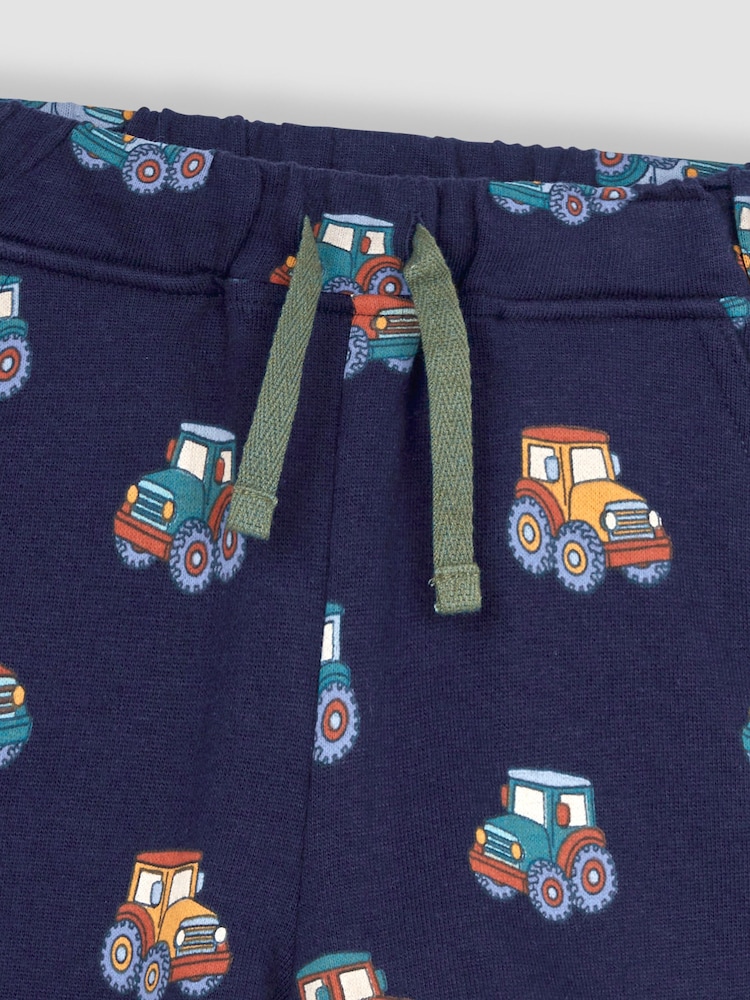 JoJo Maman Bébé Navy Blue Tractor 2-Pack Printed Shorts - Image 2 of 4 JoJo Maman Bébé Navy Blue Tractor 2-Pack Printed Shorts - Image 2 of 4