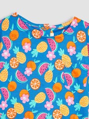 JoJo Maman Bébé Cobalt Summer Fruits Drop Shoulder T-Shirt - Image 2 of 3