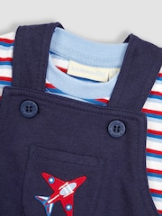 JoJo Maman Bébé Navy 2-Piece Red Arrows Dungarees & T-Shirt Set - Image 6 of 8