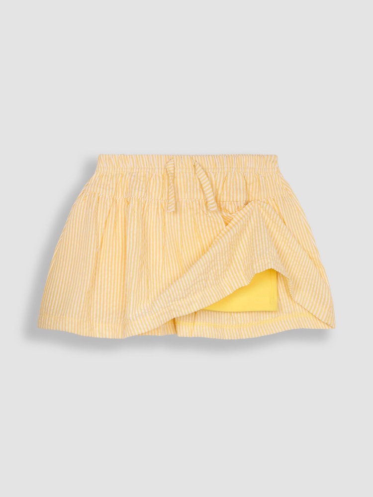 JoJo Maman Bébé Yellow Seersucker Stripe Skort - Image 2 of 3