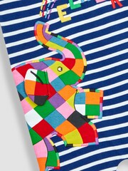 JoJo Maman Bébé Navy Elmer Appliqué Romper - Image 5 of 5