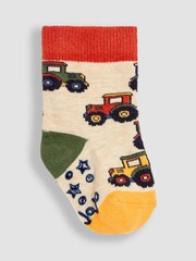 Pack de 3 pares de calcetines con diseño de tractores de Jojo Maman Bébé - Imagen 2 de 4