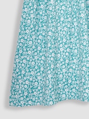 JoJo Maman Bébé Duck Egg Blue Ditsy Floral Puff Sleeve Jersey Dress - Image 3 of 3