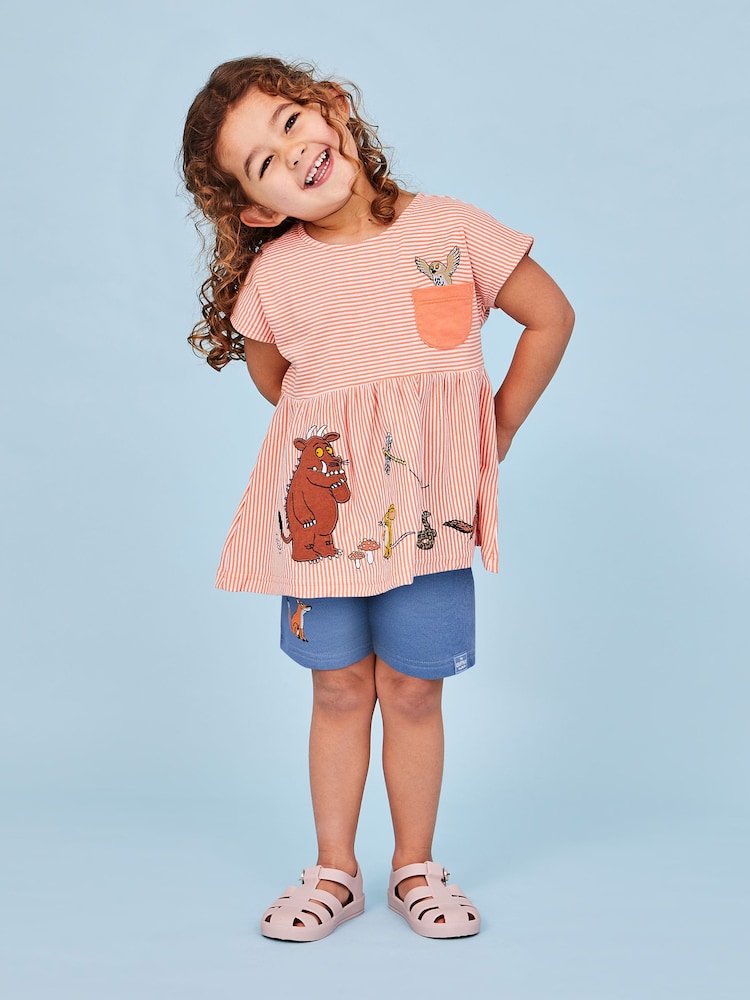JoJo Maman Bébé Pink 2-Piece Gruffalo Appliqué T-Shirt & Shorts Set - Image 2 of 7