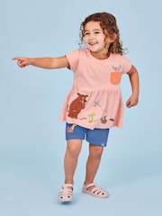 JoJo Maman Bébé Pink 2-Piece Gruffalo Appliqué T-Shirt & Shorts Set - Image 3 of 7