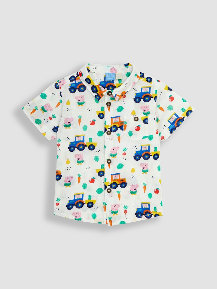JoJo Maman Bébé Green 2-Piece Peppa Pig Shirt & Shorts Set - Image 9 of 9