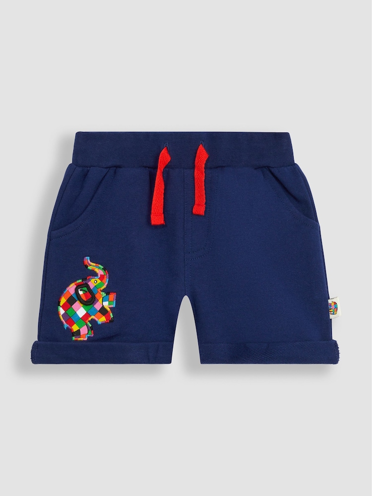 JoJo Maman Bébé Navy Elmer Applique Pet In Pocket Shorts - Image 1 of 2