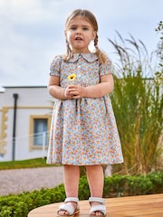 JoJo Maman Bébé Pink Apple & Peach Button Front Collar Tea Dress - Image 2 of 6