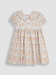JoJo Maman Bébé Pink Apple & Peach Button Front Collar Tea Dress - Image 4 of 6