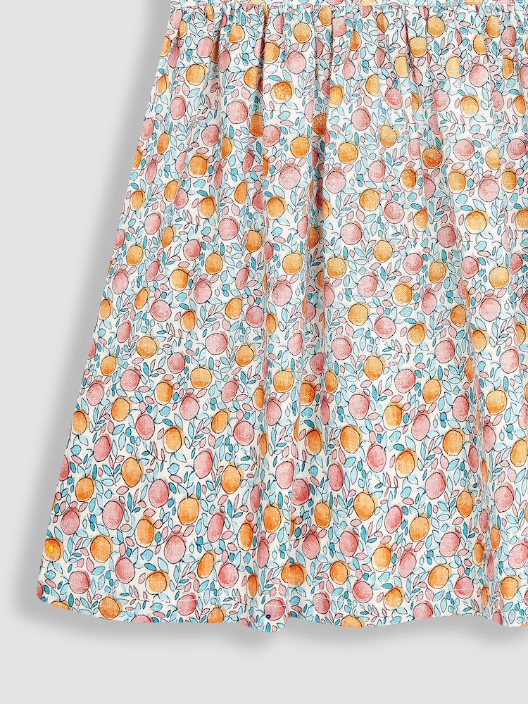 JoJo Maman Bébé Pink Apple & Peach Button Front Collar Tea Dress - Image 6 of 6