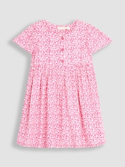 JoJo Maman Bébé Fuchsia Pink Ditsy Floral Button Front Classic Dress - Image 1 of 3
