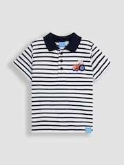JoJo Maman Bébé Navy 2-Piece Peppa Pig Appliqué Polo Shirt & Shorts Set - Image 3 of 6