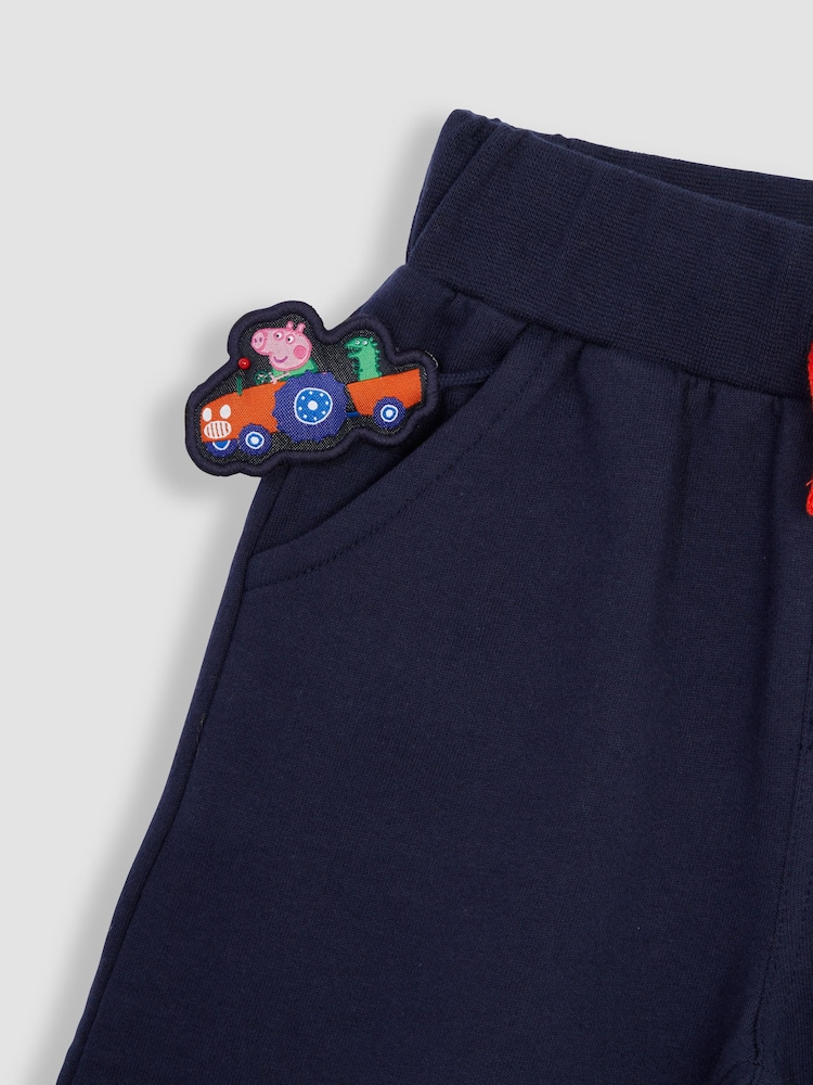 JoJo Maman Bébé Navy 2-Piece Peppa Pig Appliqué Polo Shirt & Shorts Set - Image 6 of 6