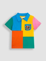 JoJo Maman Bébé Yellow Elmer Colour Block Polo Shirt - Image 3 of 3