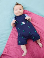 JoJo Maman Bébé Navy 2-Piece Peppa Pig Dinosaur Dungarees & T-Shirt Set - Image 1 of 8