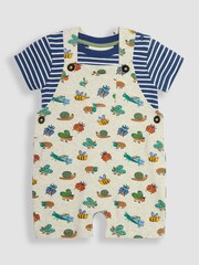 JoJo Maman Bébé Natural Garden Bugs Dungarees & T-Shirt 2-Piece Set - Image 2 of 6