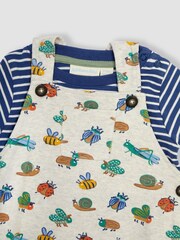 JoJo Maman Bébé Natural Garden Bugs Dungarees & T-Shirt 2-Piece Set - Image 6 of 6