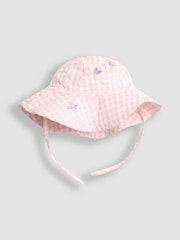 JoJo Maman Bébé Pink Floral Embroidered Gingham Bubble Romper - Image 4 of 5