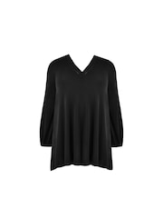 Live Unlimited Black Curve Jersey Trim Insert Tunic - Image 4 of 4