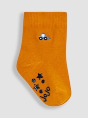 JoJo Maman Bébé Blue Digger 3-Pack Embroidered Socks - Image 2 of 4