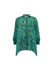 Live Unlimited Green Button Through Hanky Hem Shirt - Image 4 of 4