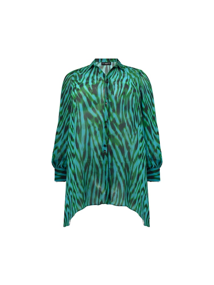 Live Unlimited Green Button Through Hanky Hem Shirt - Image 4 of 4