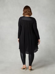 Live Unlimited Black Curve Satin Front High Low Tunic - Image 2 of 4