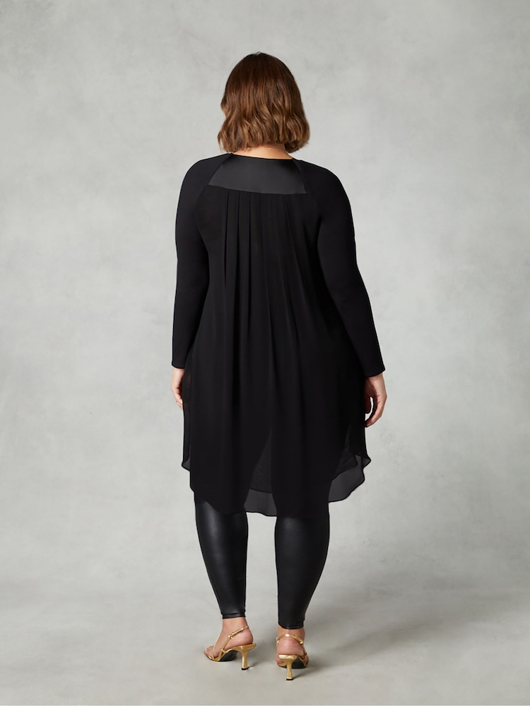 Live Unlimited Black Curve Satin Front High Low Tunic - Image 2 of 4