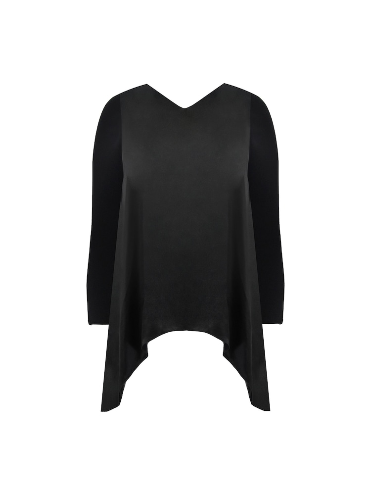 Live Unlimited Black Curve Satin Front High Low Tunic - Image 4 of 4