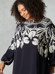 Live Unlimited Border Print Relaxed Blouse - Bild 4 von 5