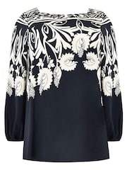Live Unlimited Border Print Relaxed Blouse - Bild 5 von 5