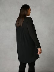 Czarny - Live Unlimited Satin Front High Low Tunic - Image 2 of 4