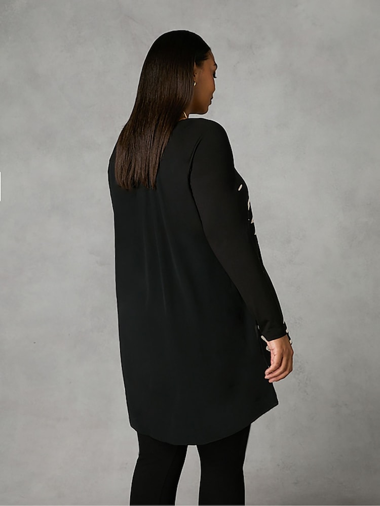 Czarny - Live Unlimited Satin Front High Low Tunic - Image 2 of 4