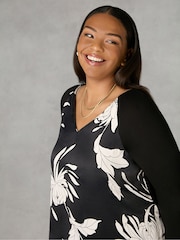 Czarny - Live Unlimited Satin Front High Low Tunic - Image 3 of 4