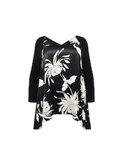 Czarny - Live Unlimited Satin Front High Low Tunic - Image 4 of 4