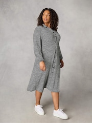 Live Unlimited Black Curve Dash Print Jersey Shirt Dress - Image 1 of 4