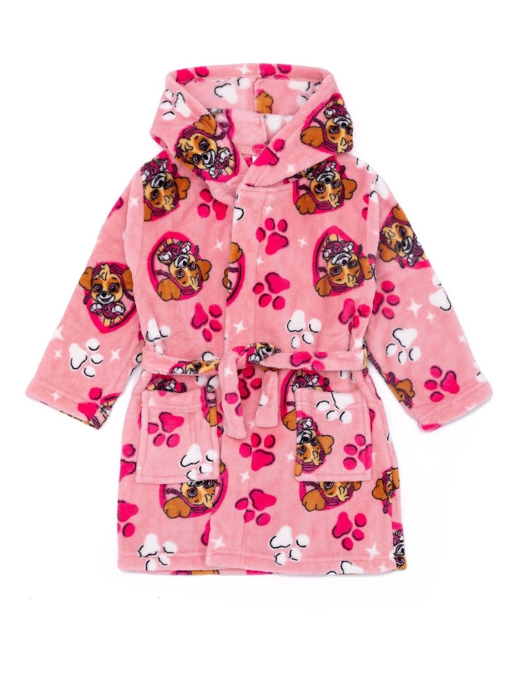Vanilla Underground Pink Paw Patrol Unisex Kids Fleece Dressing Gown Robe - Image 1 of 5
