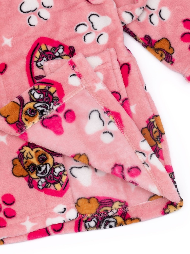 Vanilla Underground Pink Paw Patrol Unisex Kids Fleece Dressing Gown Robe - Image 4 of 5